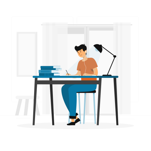 Student studying